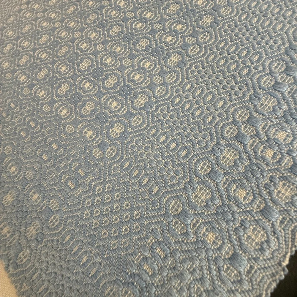 Harriet C Johnson Hand Woven Blue White Cotton Placemats Set 3 Vintage Textiles